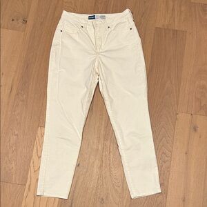 Old Navy Cream High-Rise Straight Pants